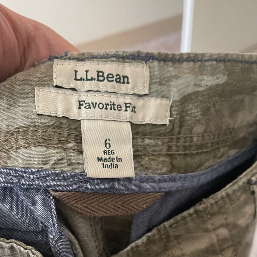 LL bean camo cargo pants